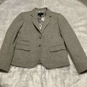 J CREW WOOL FLANNEL SCHOOLBOY BLAZER GRAY SIZE 6